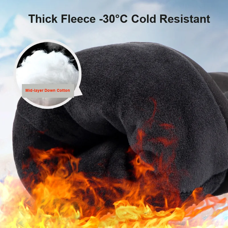 Ski Gloves for Men and Women Winter Warm Windproof Non Slip Water Resistant Touch Screen for Outdoor Cycling Motorcycle
