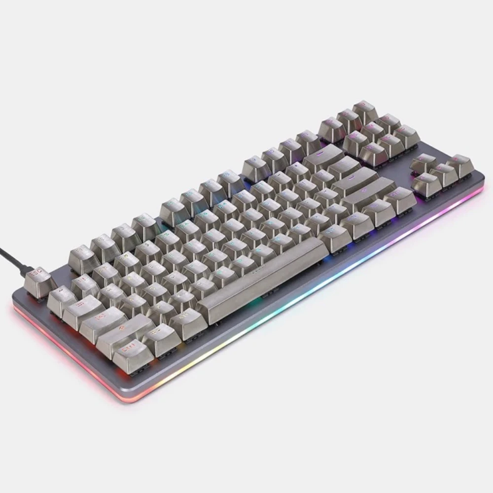 Metal Keycaps Customized OEM Profile Artisan Point Keycap Stainless Steel for MX Keycap 104 Keys Mechanical Keyboard Accessories