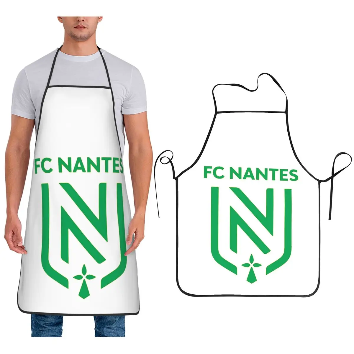 

Футбольные фартуки Fc Nantes для шеф-повара, приготовления пищи, выпечки, водонепроницаемый нагрудник, кухонный сарафан для уборки для женщин и мужчин, садоводства