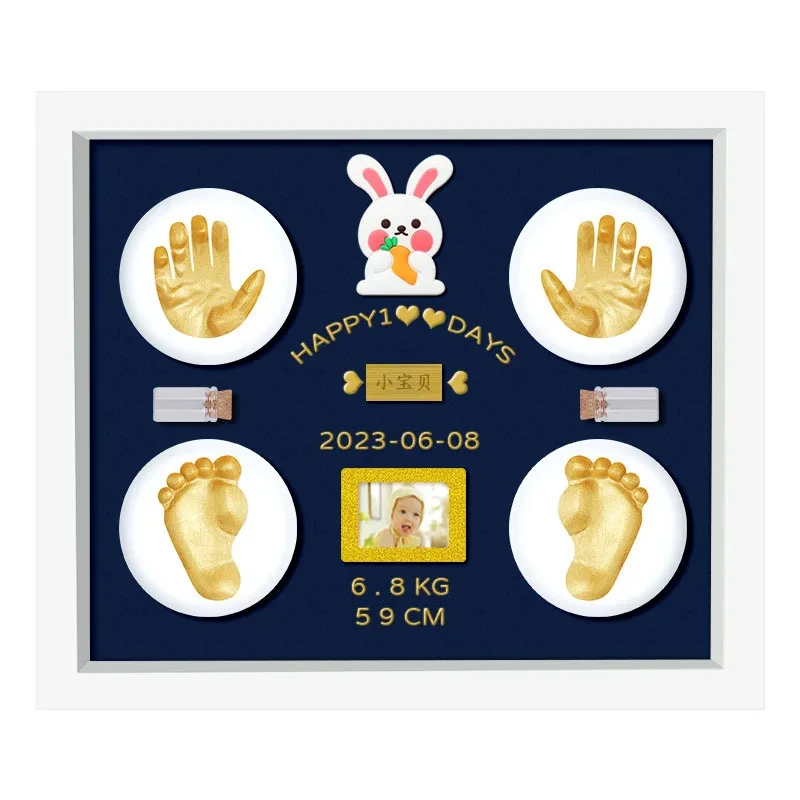 Hand-Foot Printing Mud Picture Frame For Newborn Baby Growth Memorial Props For Boys And Girls Studio Shooting Accessories