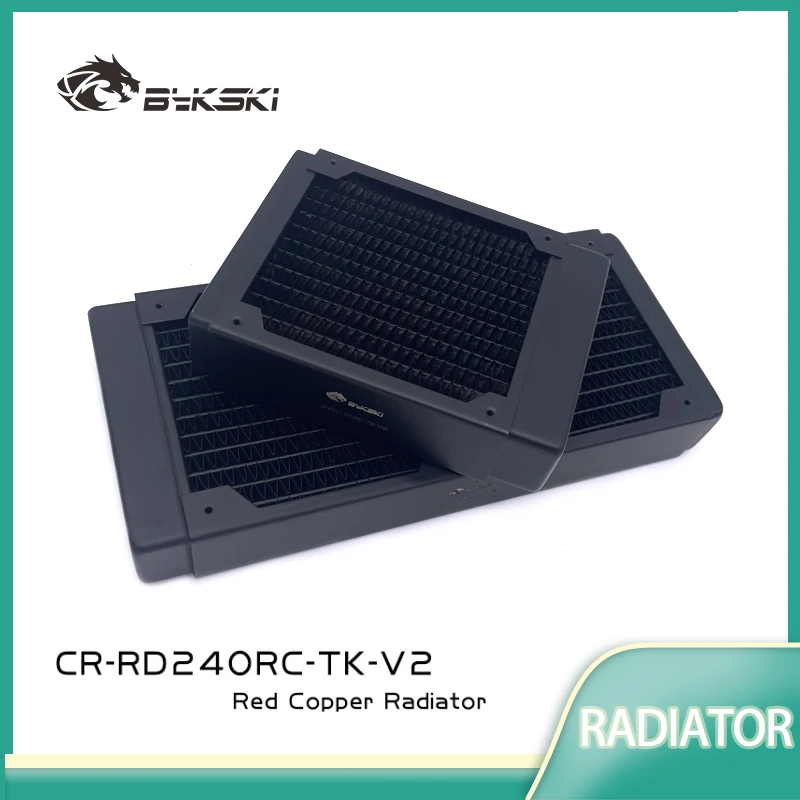 

Bykski, толщина 40 мм, 120 мм, 240 мм, медный однорядный радиатор, ПК, водяное охлаждение, жидкий теплообменник для вентилятора 12 см CR-RD240RC-TK-V2