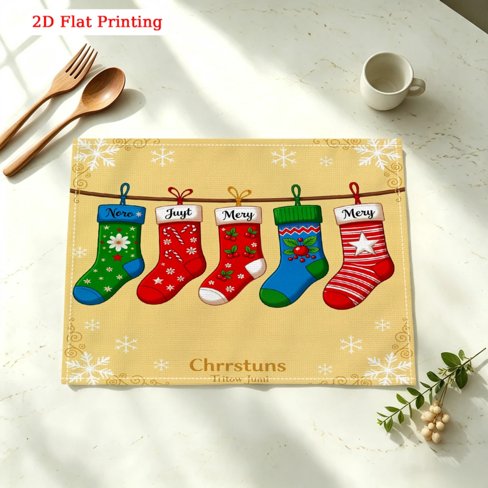 Set de 5 dessous-de-plat en li - Christmas Stocking Hanging avis et prix