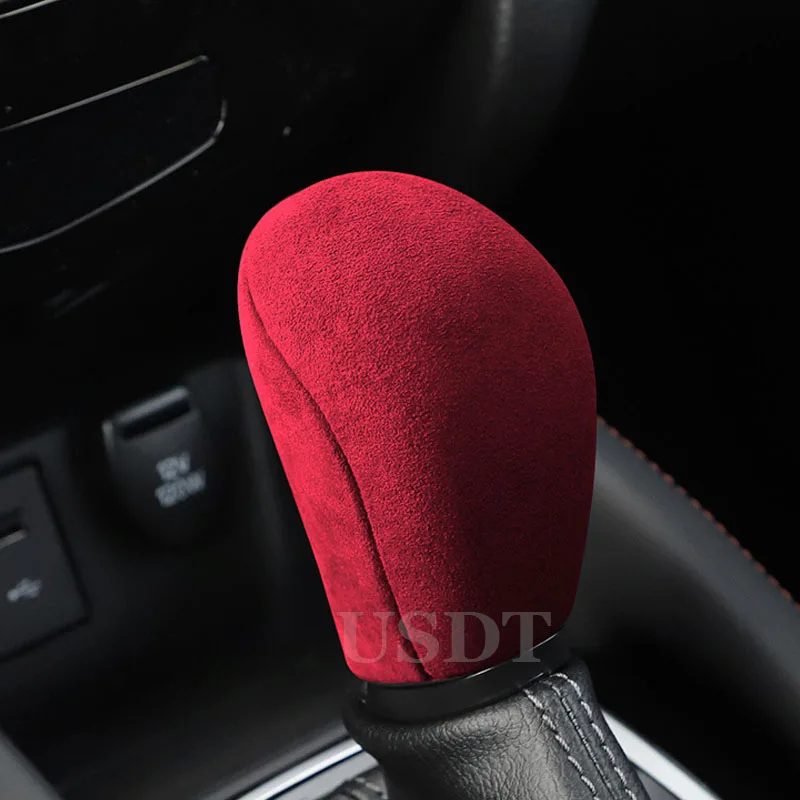 for Nissan Teana Tiida Slyphy Sentra Qashqai Xtrail Murano Bluebird Morano Tunda Leather Car Gear Shift Knob Cover Suede Cap Mat