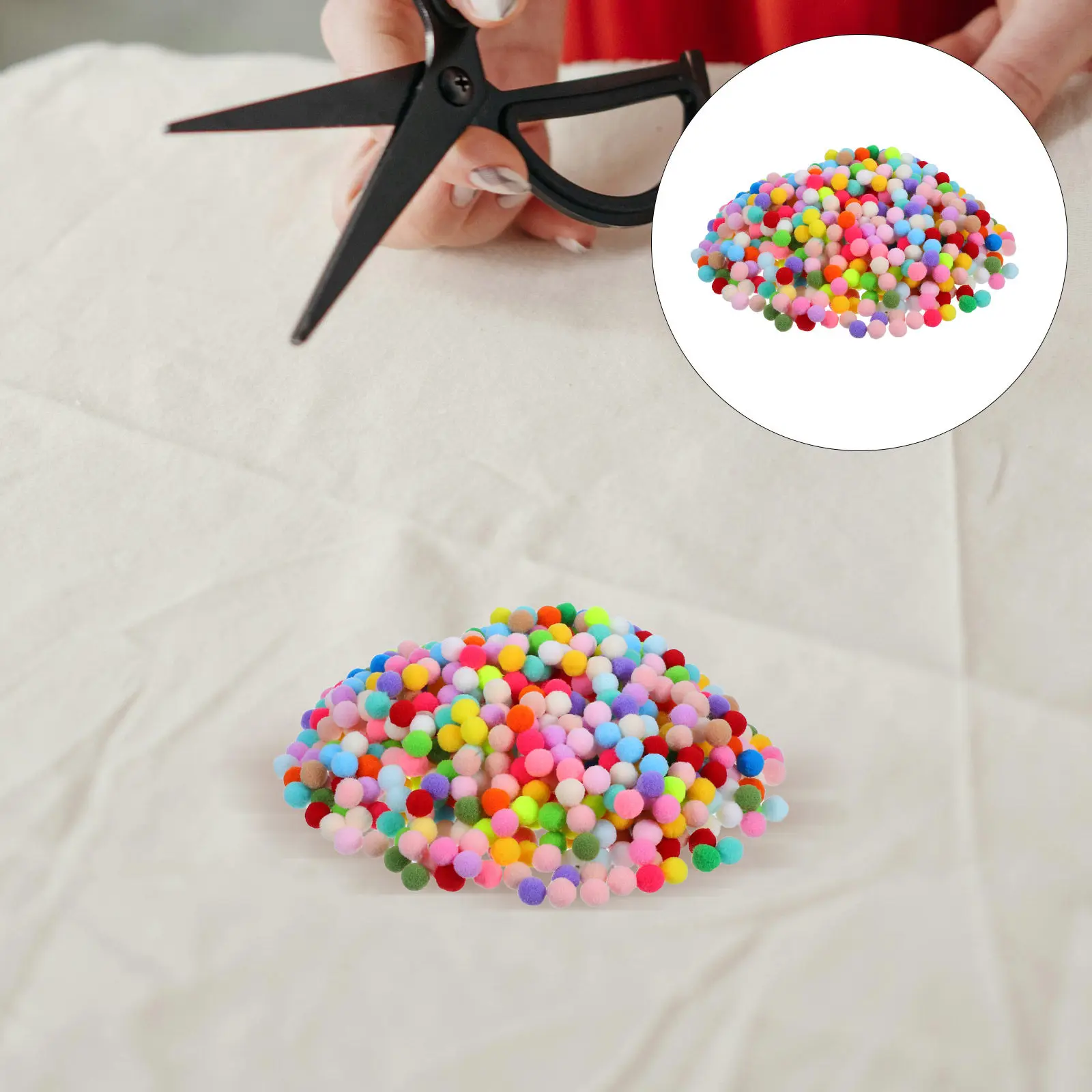1000個-クラフトポンポンボール-小さな15cm-ソフトで伸縮性のある装飾diyカラーパフボール-クリエイティブな手作り工芸品アートプロジェクト用