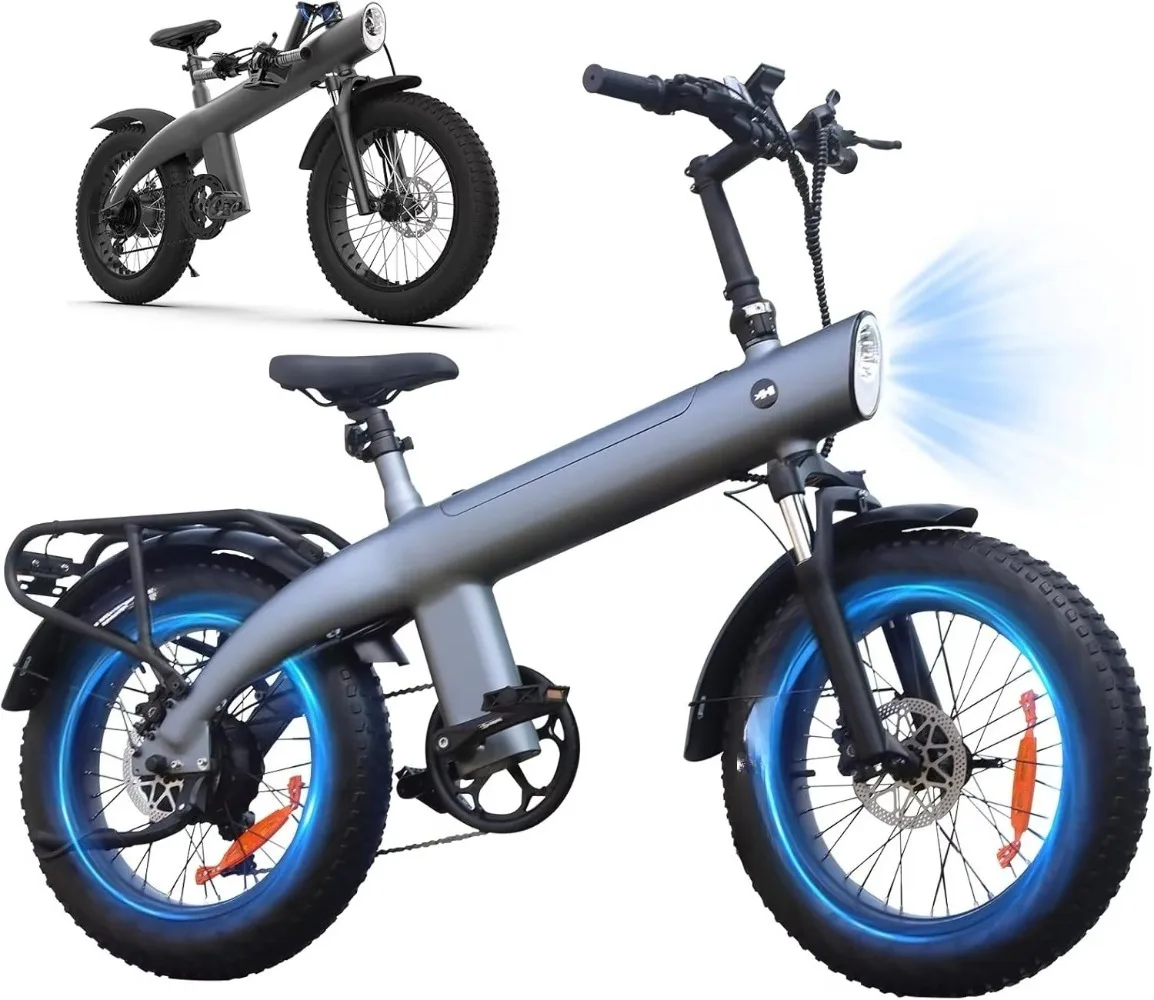 

Электрический складной горный велосипед с толстыми шинами 20 дюймов, мотор-колесо 48В 13Ач, быстрая доставка со складов США/ЕС, запас хода 60 км