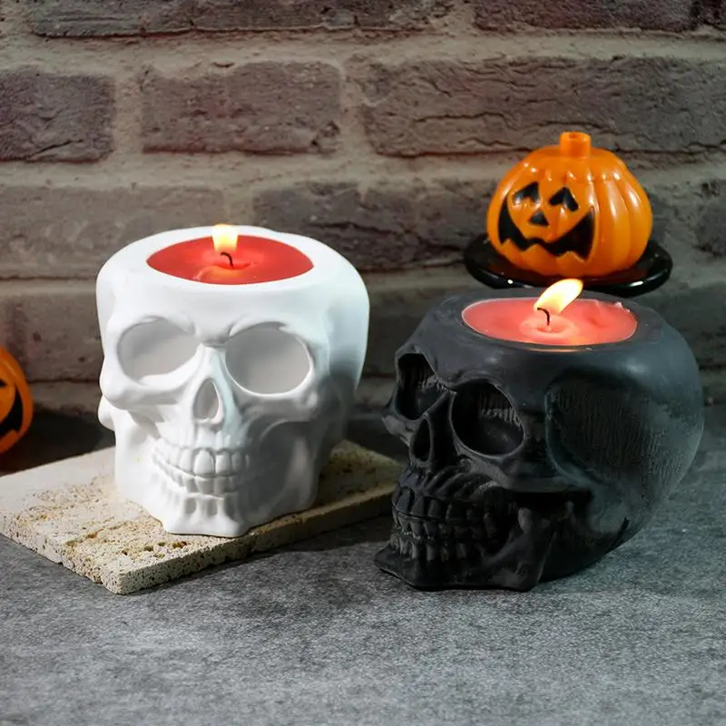 Skull Silicone Mold Halloween D i y Drip Mold Skull Shape Candle Ornament Halloween Decoration Plaster Silicone Molds