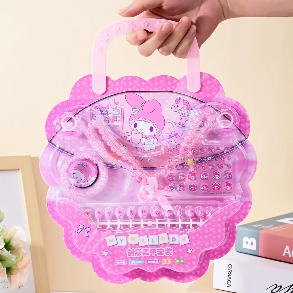 1-pack Kumori Melody Maniucre cadeaupakket Creatieve Hello Kitty nagelsticker Druk op nagels Set Leuk kerstcadeau voor kinderen