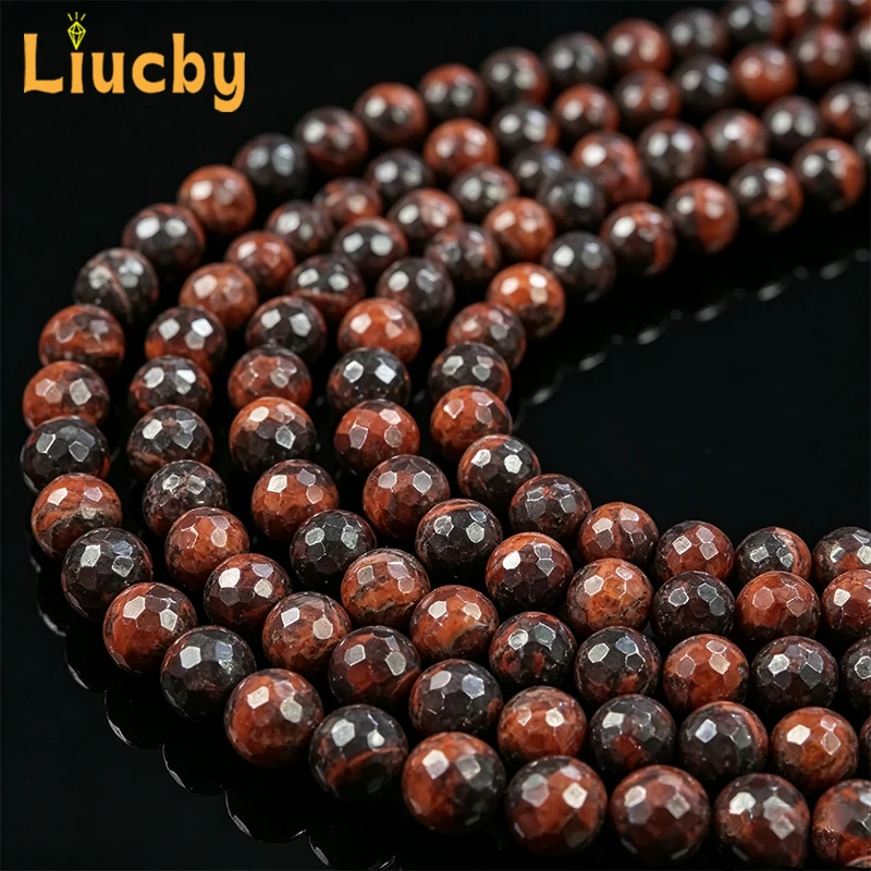 Naturstein, facettierte rote Tigeraugenperlen, handgefertigt für die Schmuckherstellung, DIY-Armband, Halskette, Kopfschmuck, 15 Zoll, Großhandel, 4/6/8/10/12 mm – Detail 3