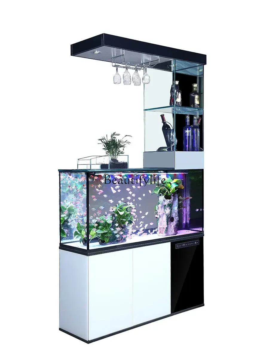 

LD33Living Room Home Transparent Partition Integrated Fish Tank Automatic Intelligent Lanshou Aquarium