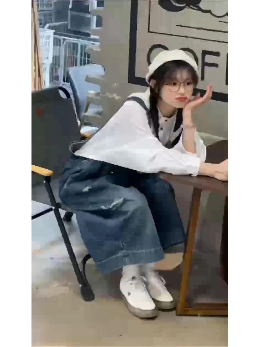 

Джинсовый наряд Женские комбинезоны Ju Panger Водолазка Multi Cargo Абрикос Чистый Досуг Формирование тела Романтический Глубокий Цветы Прямые