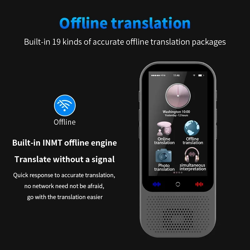 جهاز مترجم اللغة المحمول S80 Pro مع 138 لغة ترجمة صوتية 16 وظيفة ChatGPT للترجمة دون اتصال بالإنترنت