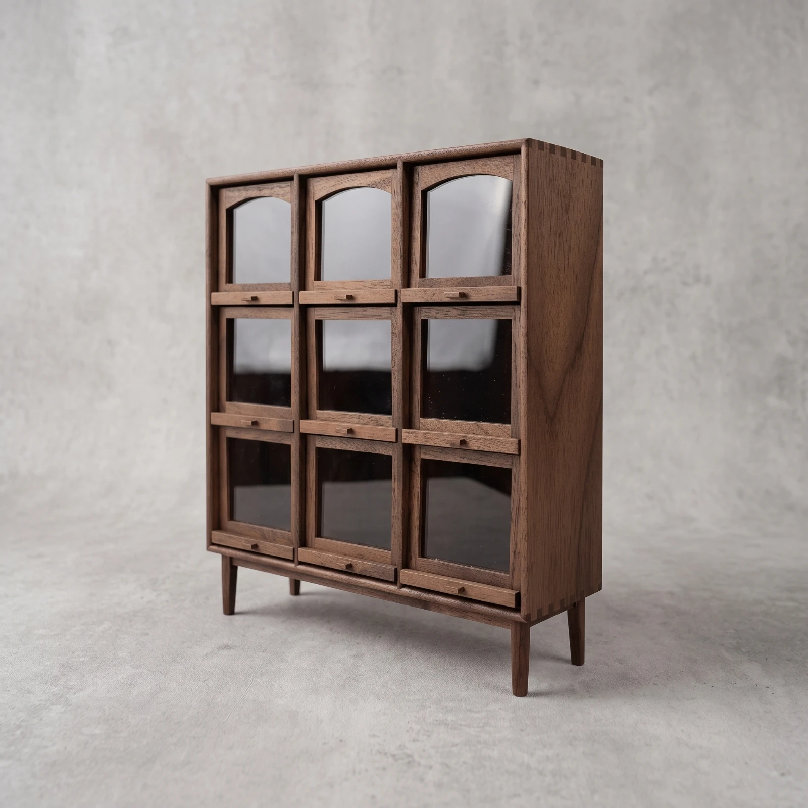 Dollhouse Storage Cabinet Vintage Miniature Cabinet with Doors Furniture Rectangular Compact for Hobbyists, Shelf Display