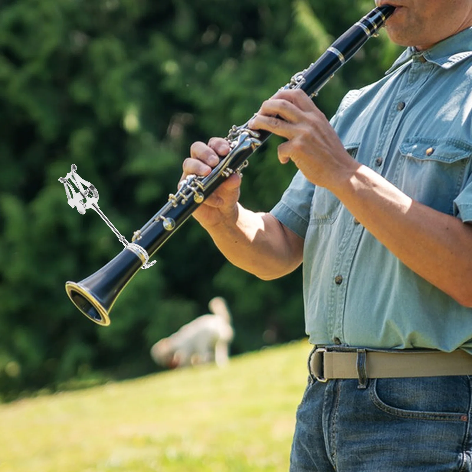 1 قطعة حامل النتيجة الكلارينيت الفضة خفيفة الوزن أداة الرياح ورقة مشبك الموسيقى حامل محمول للأوركسترا #3