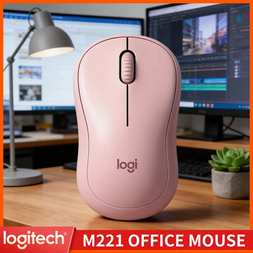 Logitech M221 2.4G Quiet Mice Office Contoured Grip Stable Signal For Laptop Desktop Notebook Home Study Work