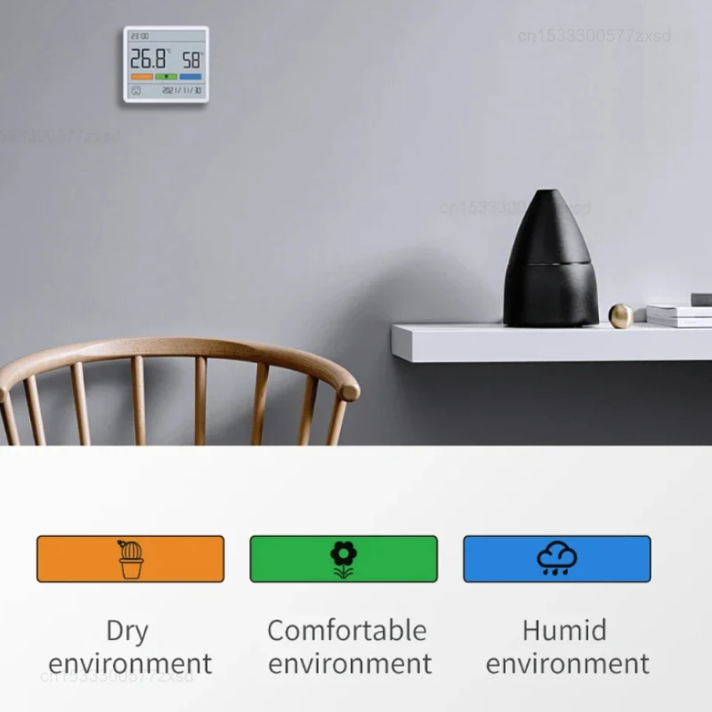 샤오미 가정용 전자 온도계 습도계 기상 관측소, 테이블 시계 온도 컨트롤러 포함, 고정밀 실내