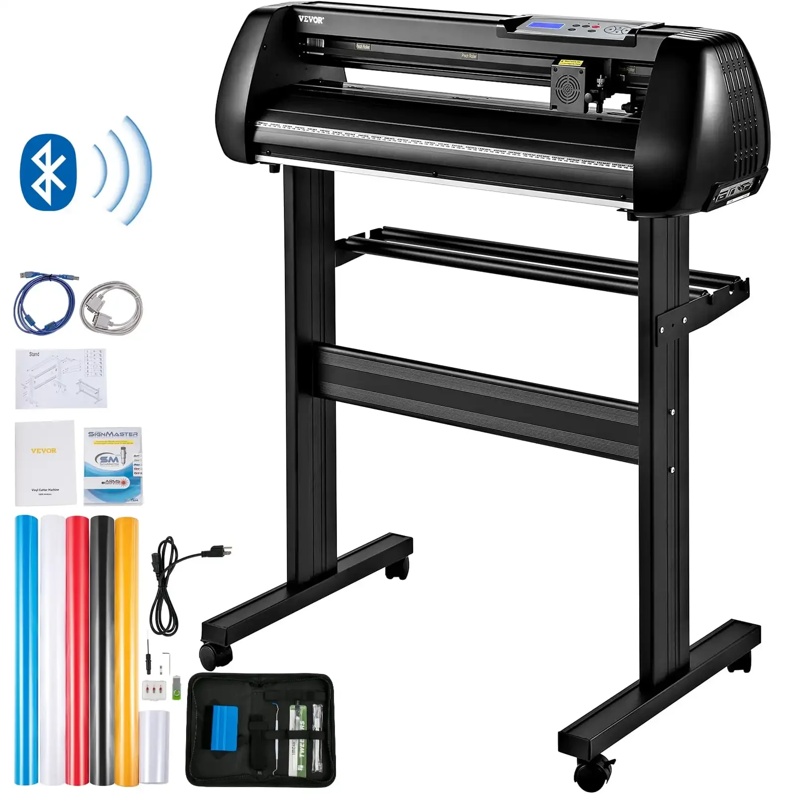 

Machine, 28in Offline Bluetooth Cutting Plotter Machine, 400in/10m Steel Roller Shaft Adjustable Speed Force, SignMaster