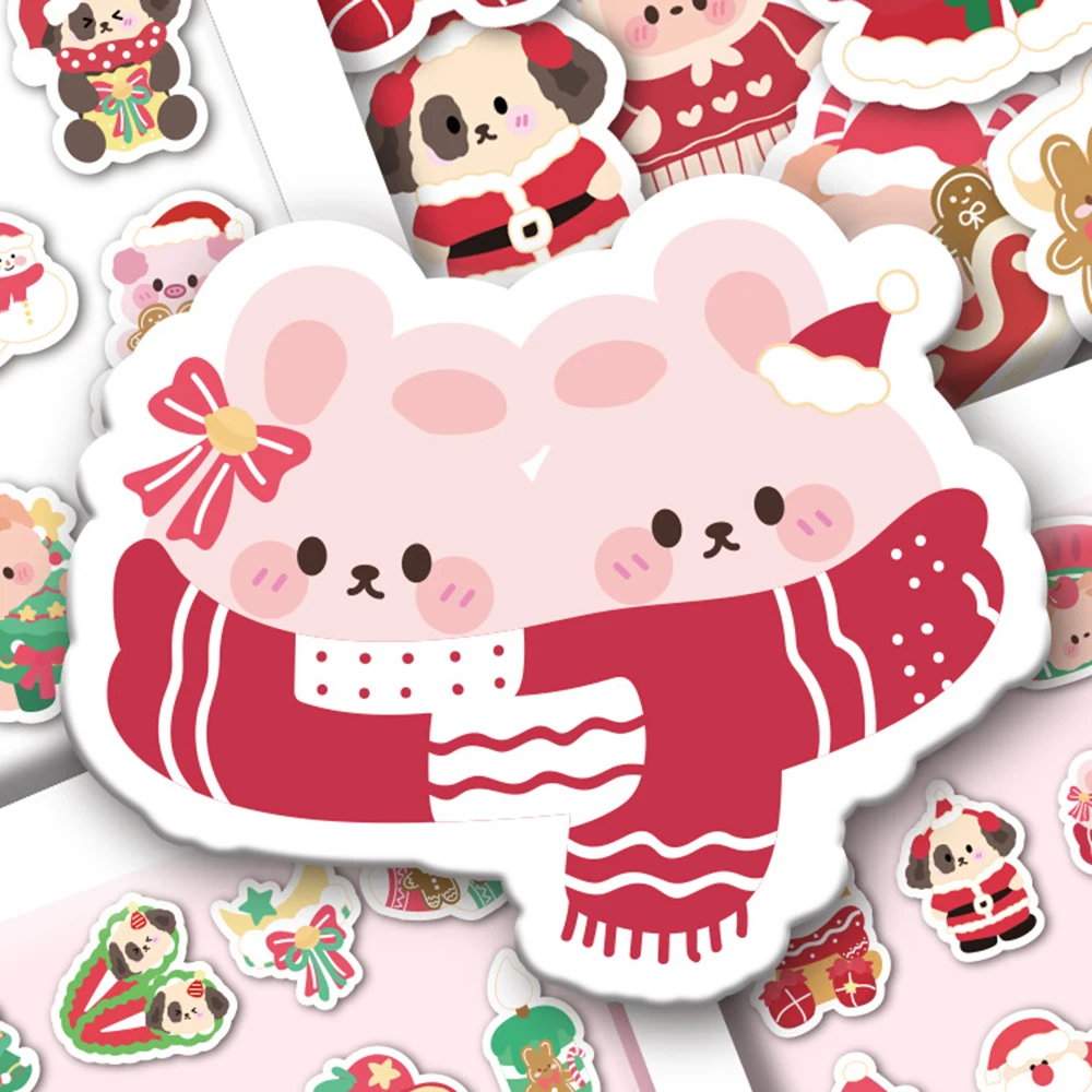 10/30/50/100pcs Kawaii Del Fumetto Di Natale Animale Adesivi Divertenti Graffiti Decalcomanie FAI DA TE Bagagli Notebook Laptop Carino adesivo per il Regalo