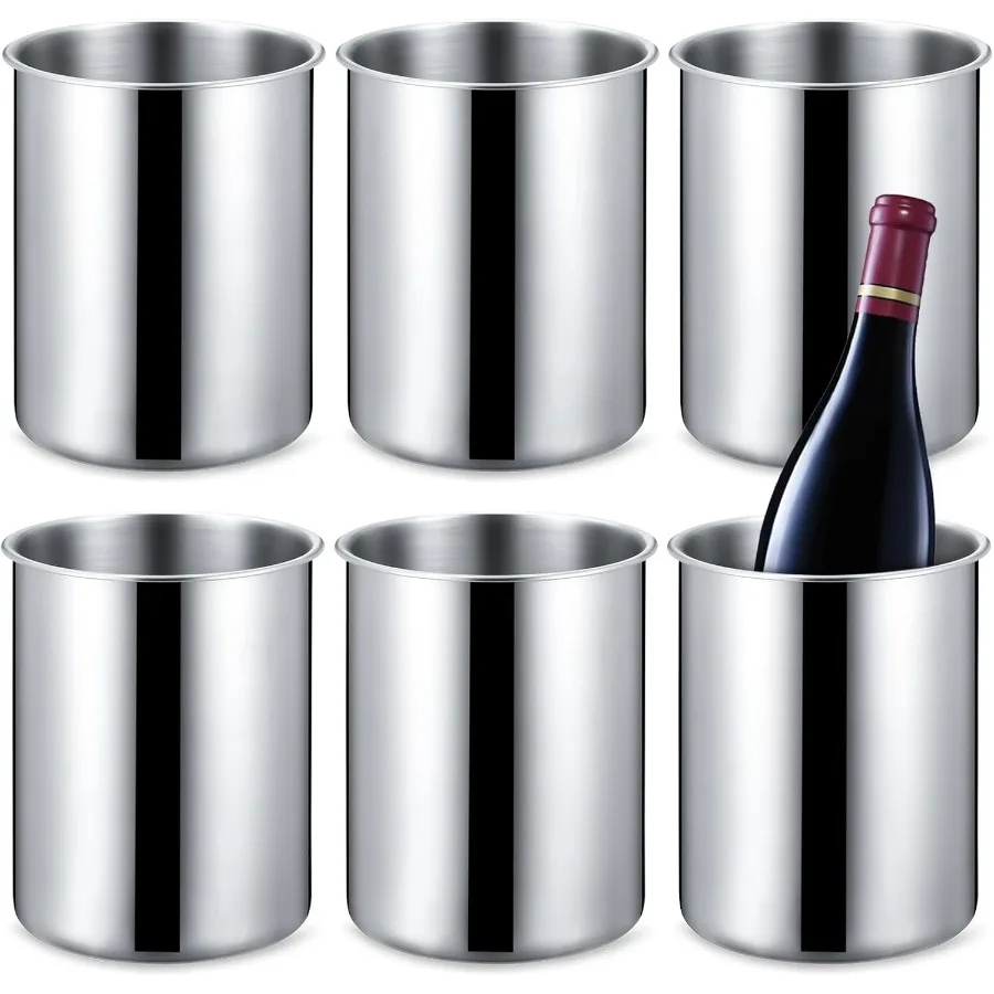 

6 Pcs Wine Chiller Bucket 750 ML Champagne Bucket Stainless Steel Wine Chillers for Bottles Keeps Cold for Hours Cooler Insulat