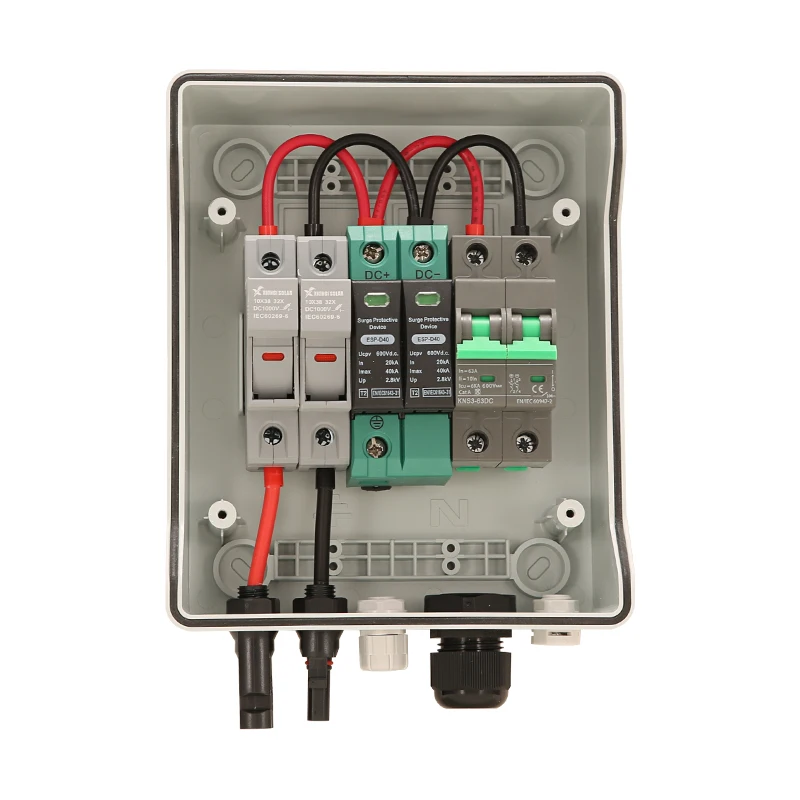XIONGISOLAR-태양광 태양광 상자 pv 1-1-600V 15Afuse, IP65 방수 번개 보호, spd mcb가 포함된 새 쉘