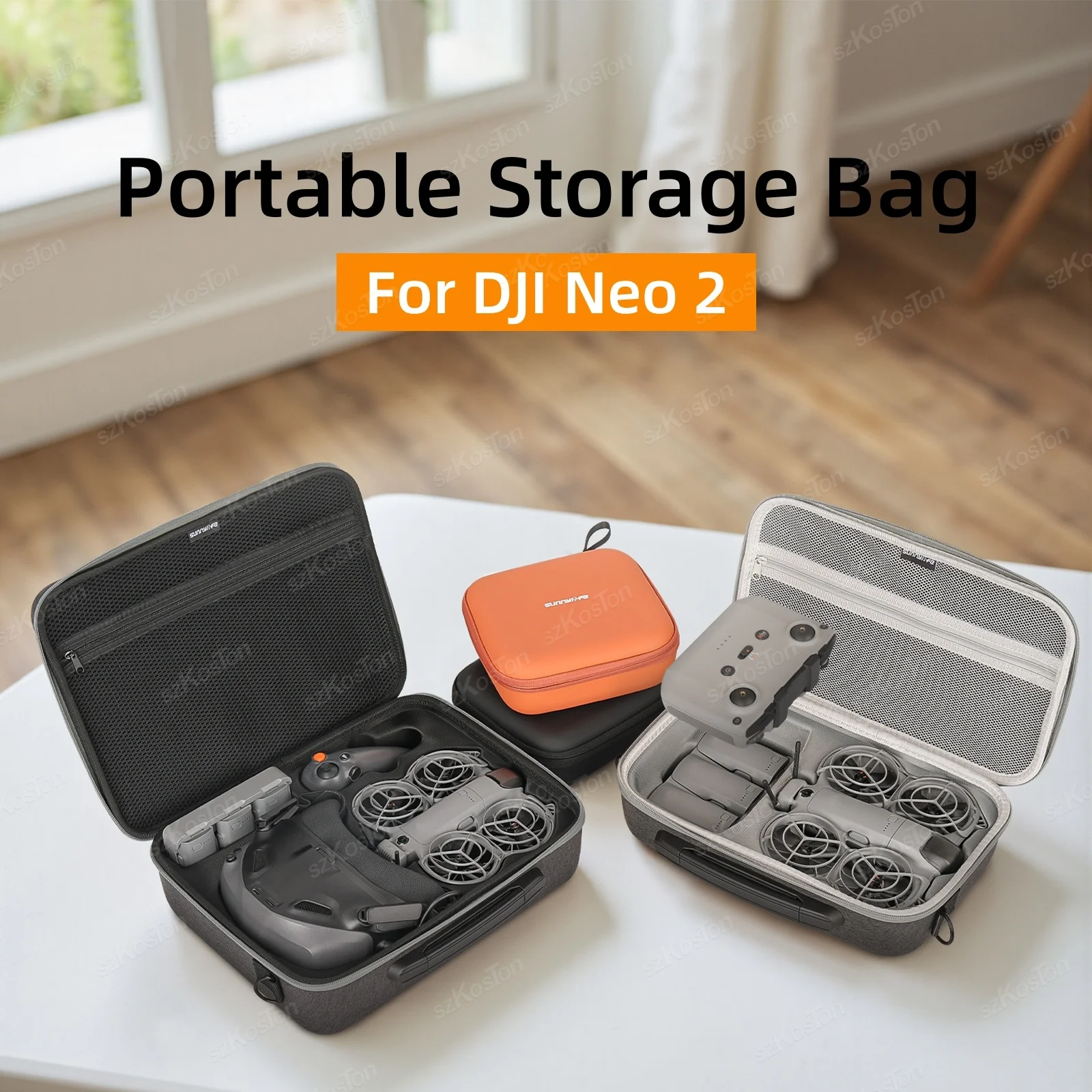 Carrying Case Travel Shoulder Bag for DJI Neo 2 Fly More Combo Drone Protective Accessories Storage Bag PU Portable Handbag Box