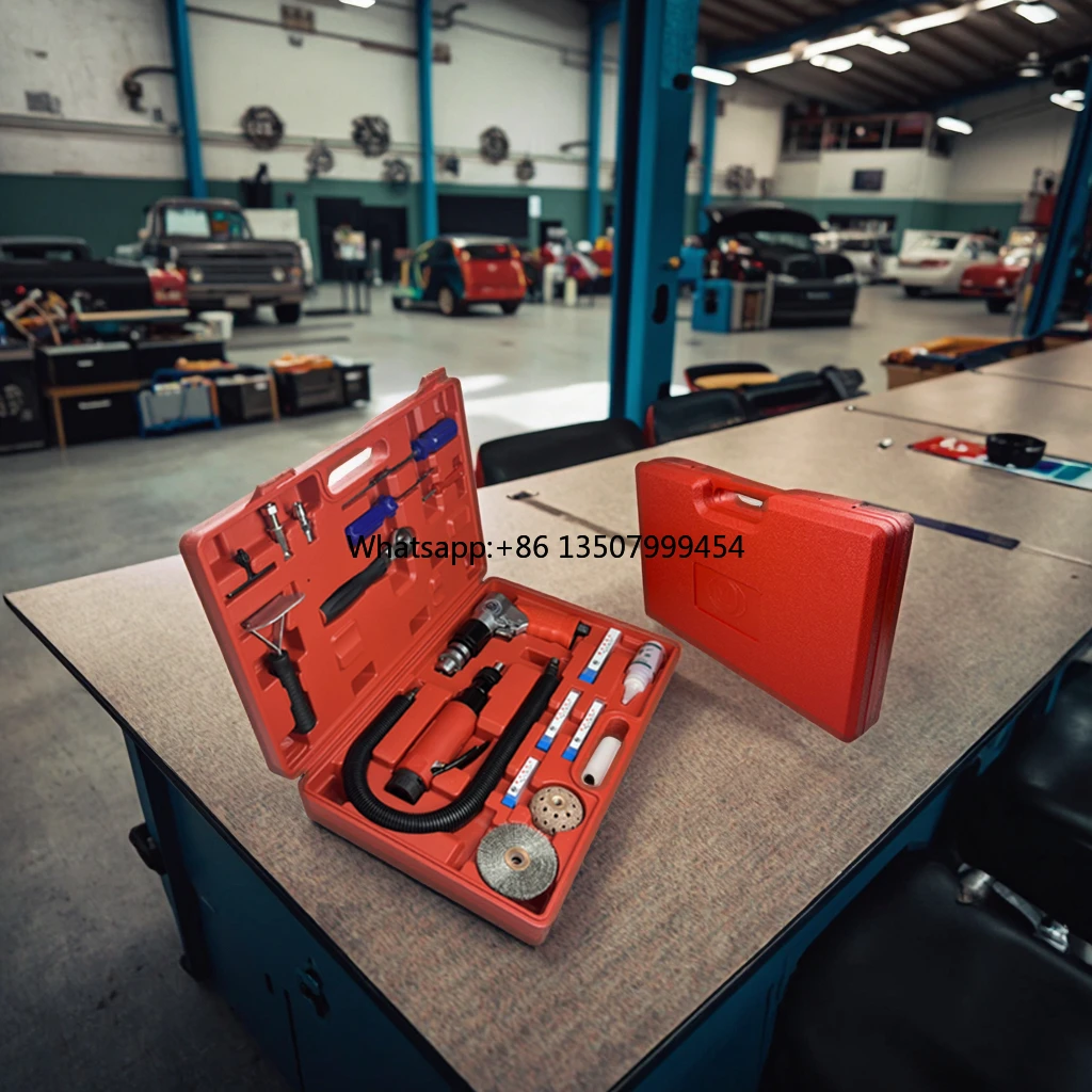 

High Quality 18 Pieces Tyre Repair Pneumatic Tool Kit OEM with Hard Case for Auto Truck Motorcycle Repair