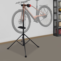 Professional Bike Repair Stand 110lbs Capacity Adjustable Height Work Stand with Tool Tray for Mountain/Road Bike Maintenance