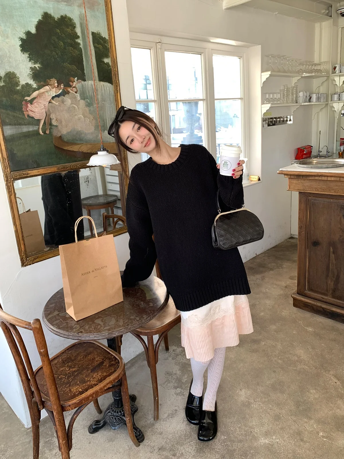 

Bla Повседневный свитер VC Brug Brug Зима Новое поступление Хлопок Акриловое волокно Теплый длинный свек круглый Ne Два цвета в наличии