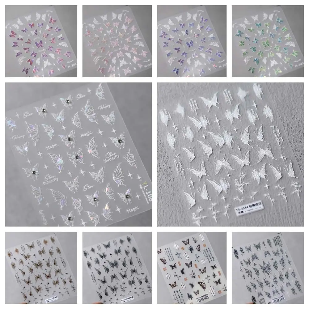 Crystal Stickers Butterfly Nail Stickers Manicure Ornaments DIY Nail Charms Butterfly Nail Art Decorations Nail Supplies