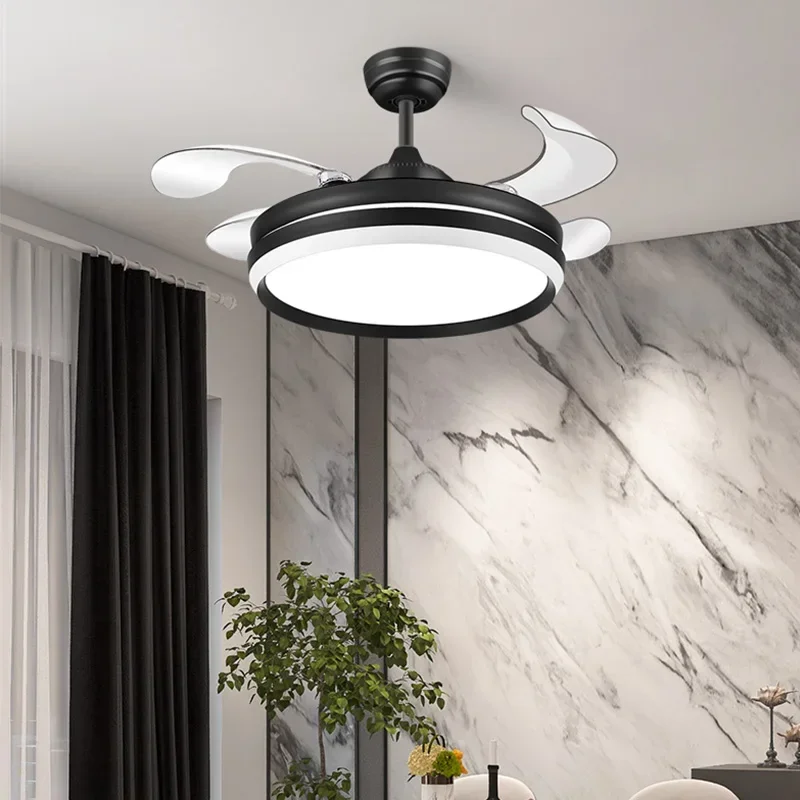 Lamp Light Luxury Crystal Fan Chandelier Living Room Bedroom Golden Variable Frequency Light Full Spectrum Ceiling Fan Lights - Image 4