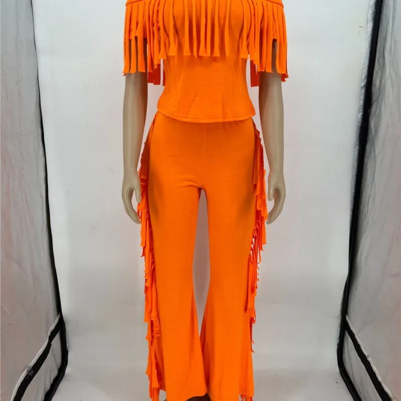 Tassel New In Matching Sets Solid Color 2 Pieces Set For Woman Two Piece Outfits Slim Simple Style All-match Commuting Casual