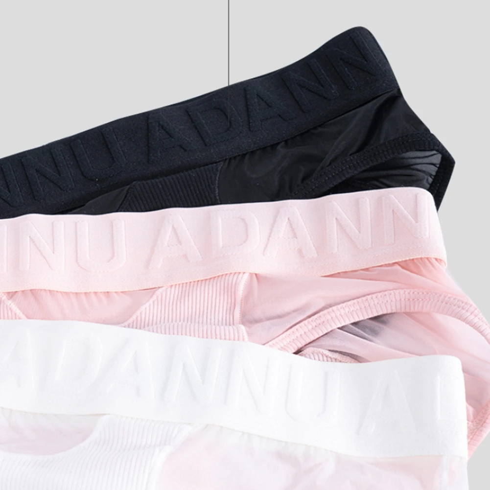 Men Splicing Transparent Mesh Brief Cotton Low-Rise Breathe Comfortable Sex Men's Panties Sexy Accessories For Men Underwear