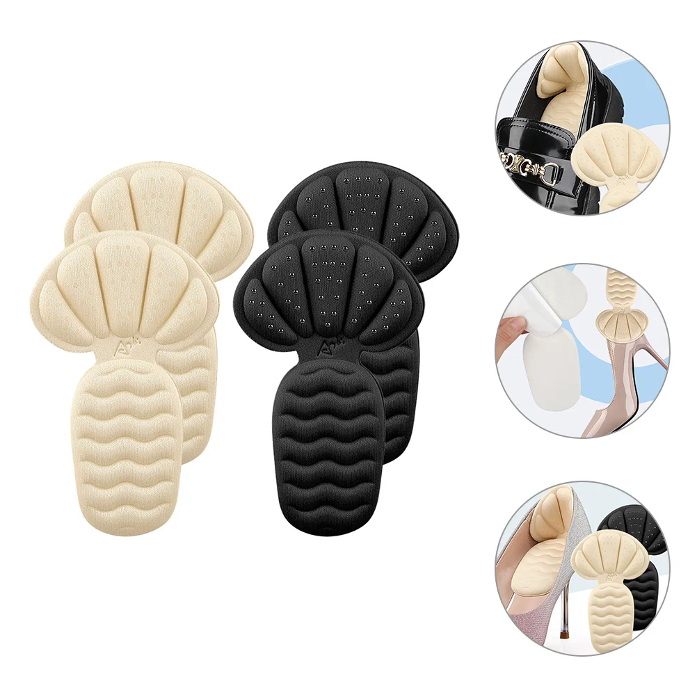 

2 Pairs Stripes Follow up Women's Shoe Pads Sole Knitted Fabric Convenient Heel