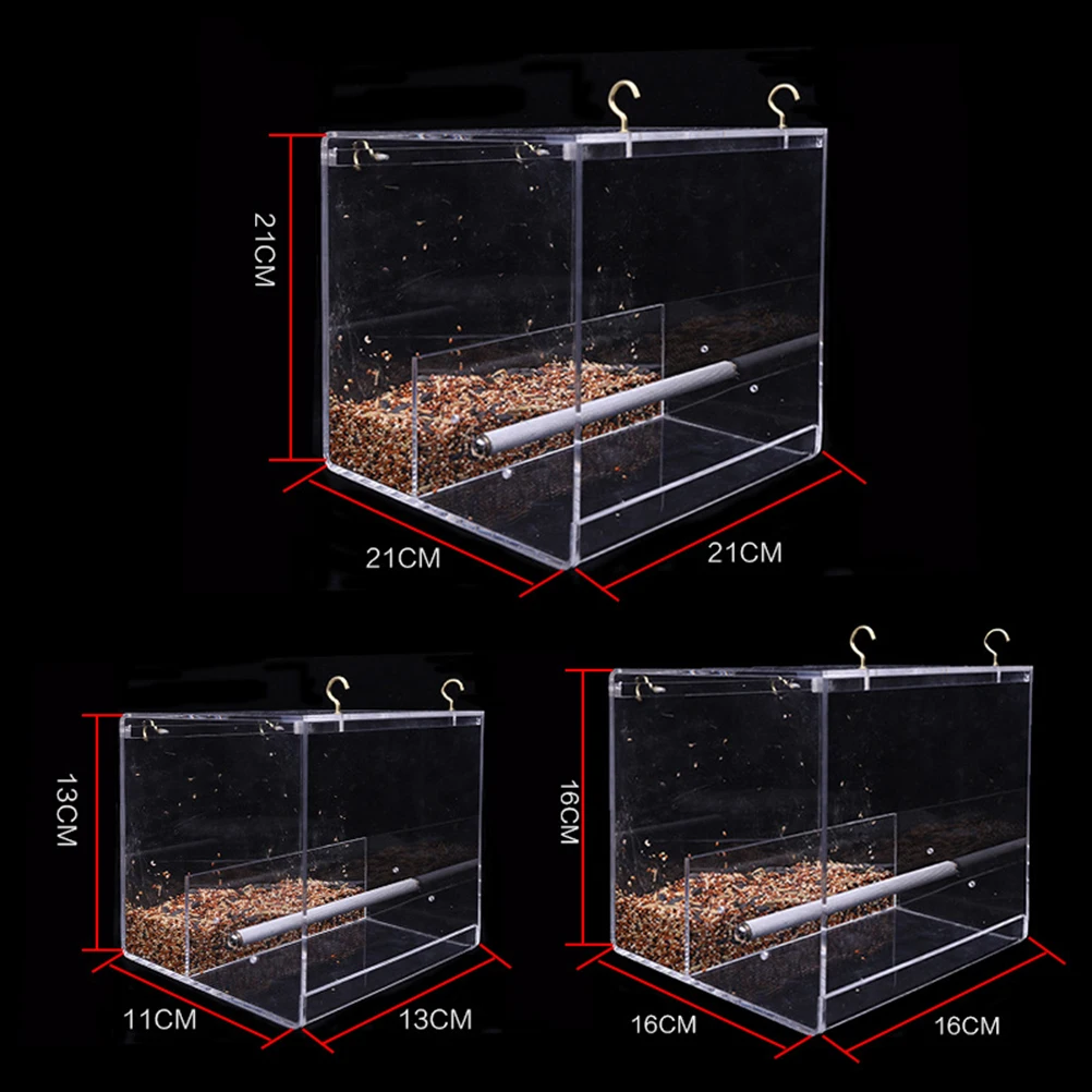 

S Transparent Acrylic Window Bird Feeder Large Removable Tray Drain Holes Wild Bird Feeding Station Window Feeder