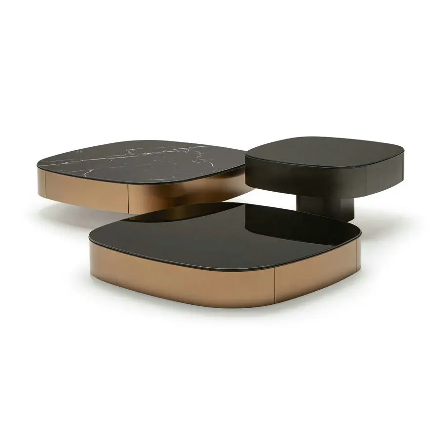 ✗X Modern  Luxury Office Low  Glass Cocktail Coffee Table Set Lobby Center MarbleTable Coffee Shop Side Table for Living Room&