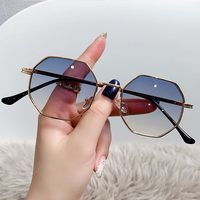 Polygon Sunglasses Men Vintage Octagon Metal Sunglasses for Women Luxury Brand Goggle Sun Glasses Ladies Gafas De Sol