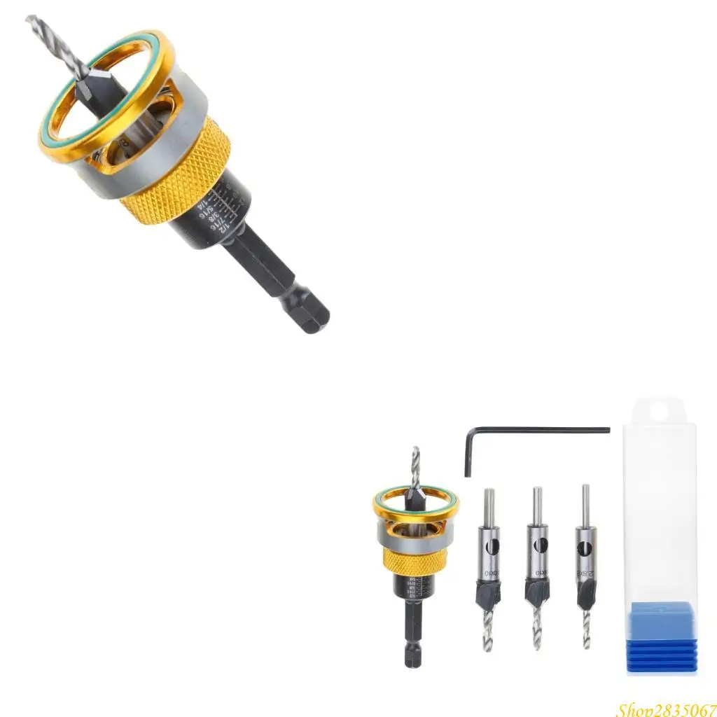

Countersink Drill Bit Set Woodworking Counterbore Hole Drill Bits Countersink 831F