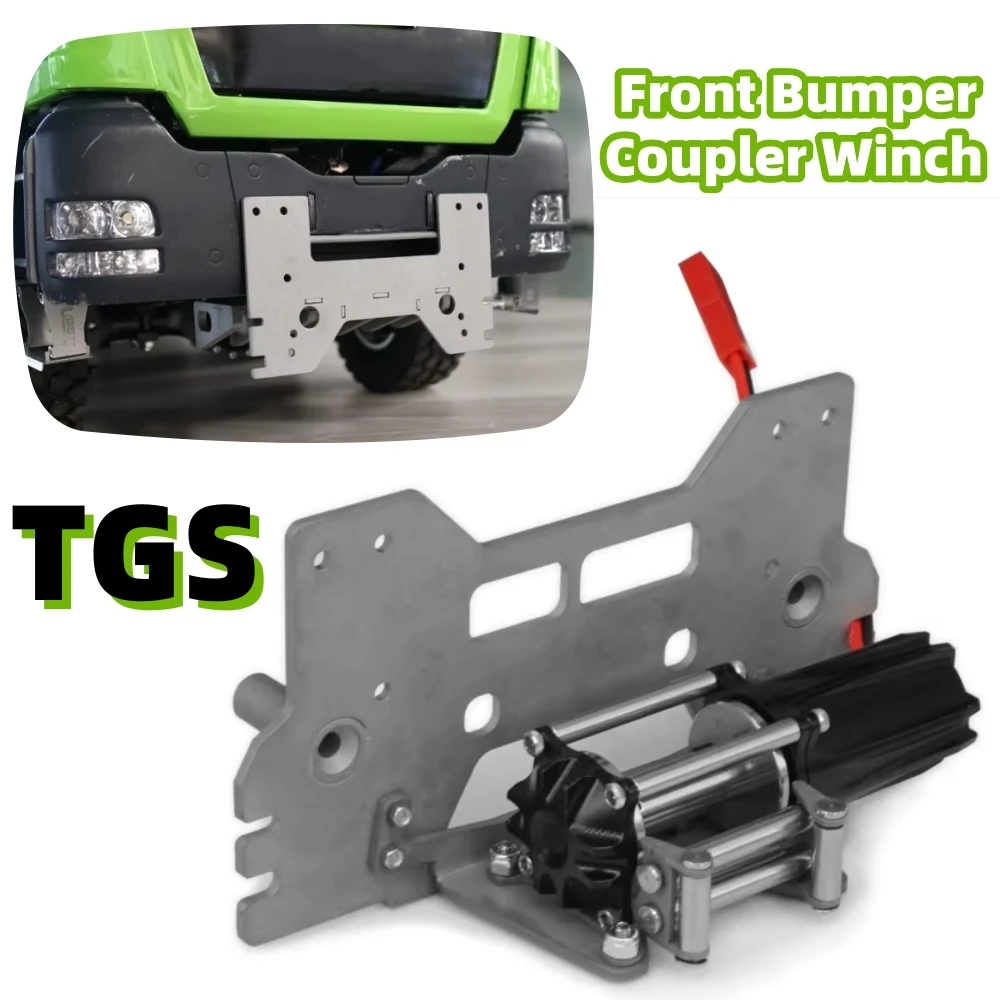 TGS Frontstoßstangenkupplung Winden-Set Simulation dekorativ G-6191 für 1/14 Tamiya RC Lesu Scania Man Actros Fernbedienung Anhänger