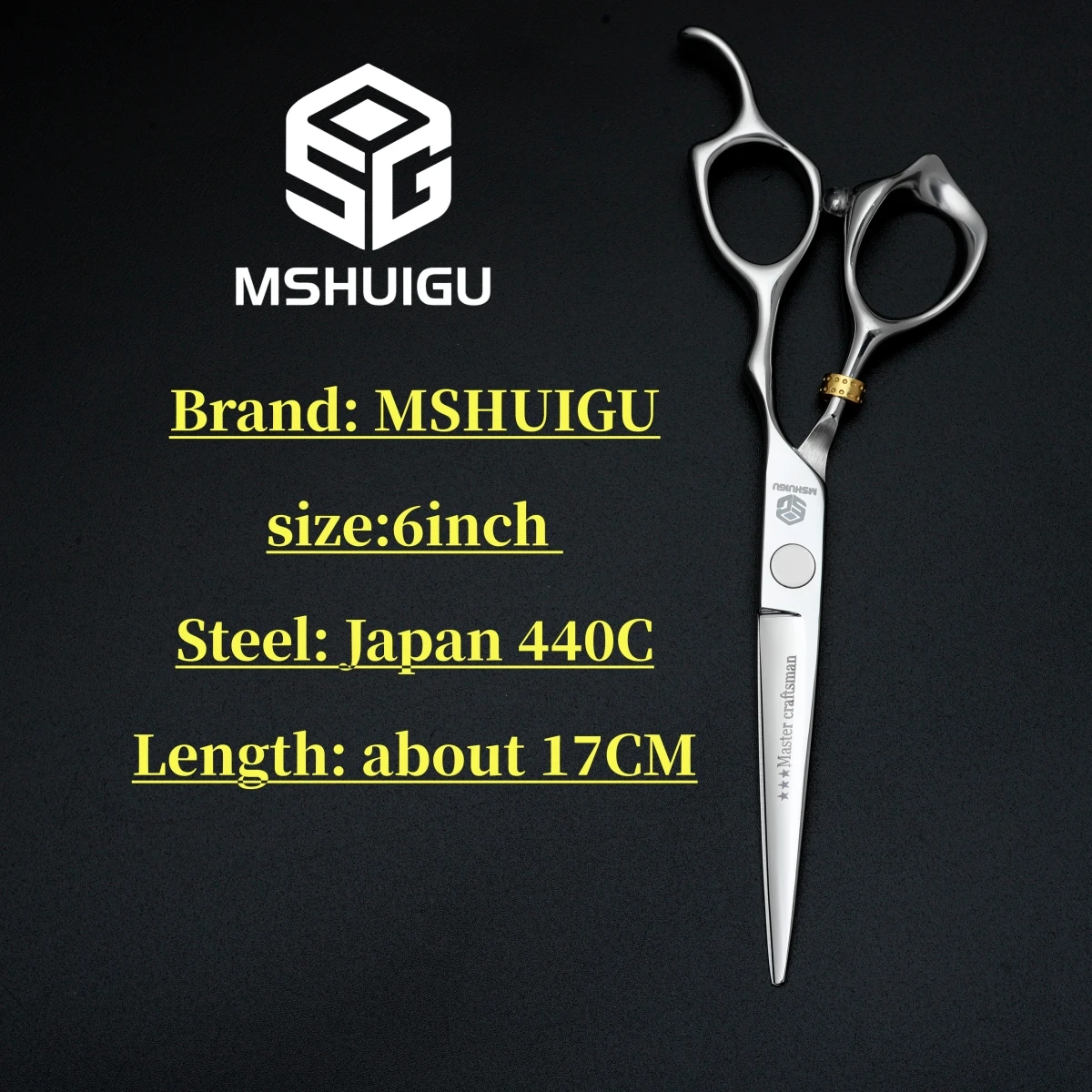 MSHUIGU 6-Zoll professionelle Friseurschere, multifunktionale Effilierschere, umkehrbare Zähne, 440C Stahl, für Familienhaarschnitte – Detail 12