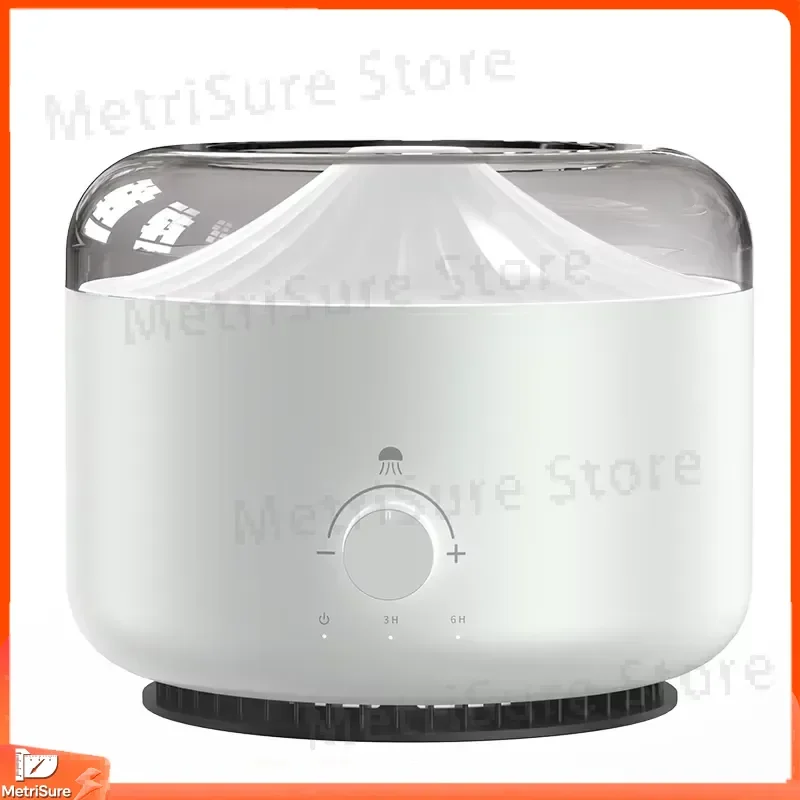 3D Flame Jellyfish Air Humidifier with 7 Color LED Lights 1.5L Ultrasonic Cool Mist Humidifier for Home Office Hotel