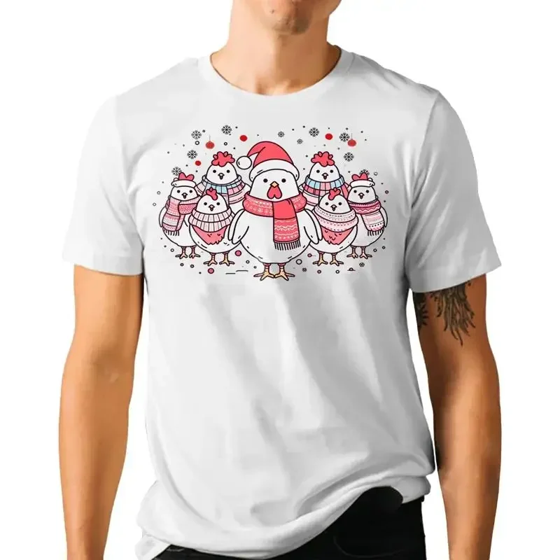تي شيرت دجاج عيد الميلاد لمحبي الحيوانات مزارع عطلة عيد الميلاد مضحك #1
