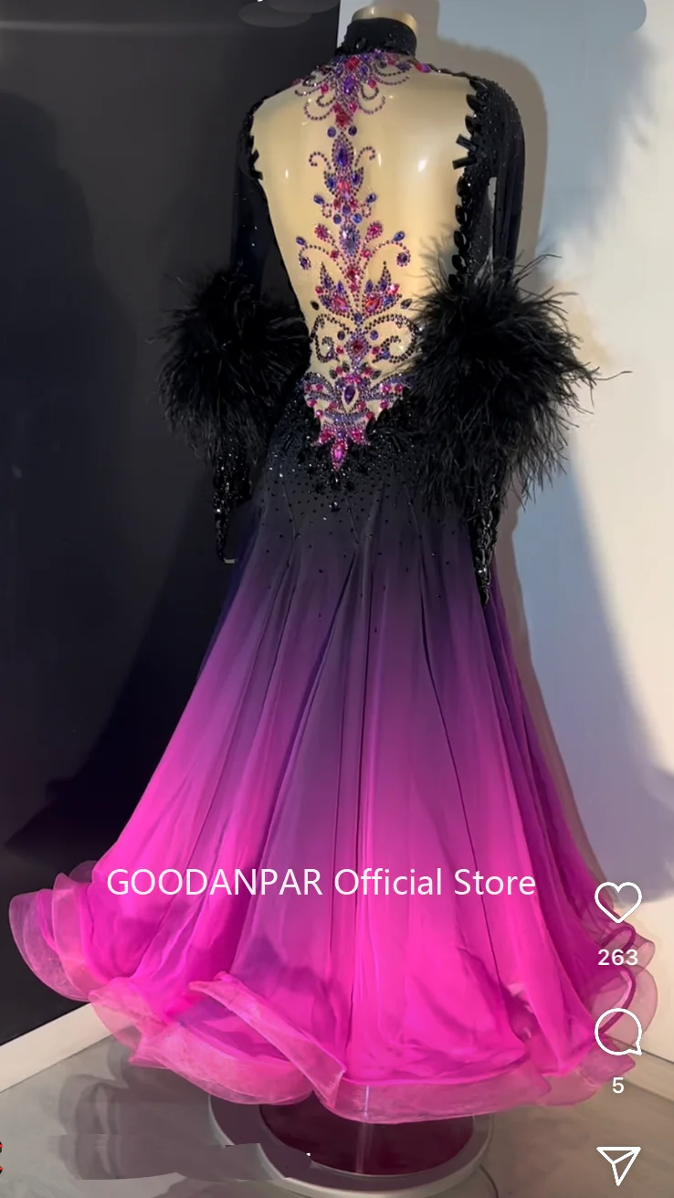 Waltz Ballroom Dance Dress Women Competition Dance Ballroom Dancing Costume standard dance dress 2024Long Sleeve