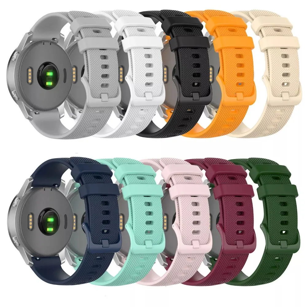 2 Set 18MM 20MM Silicone Wrist Strap Sport Watches Accessories Quick Release Wrist Strap Band for Garmin Vivoactive 3 4S