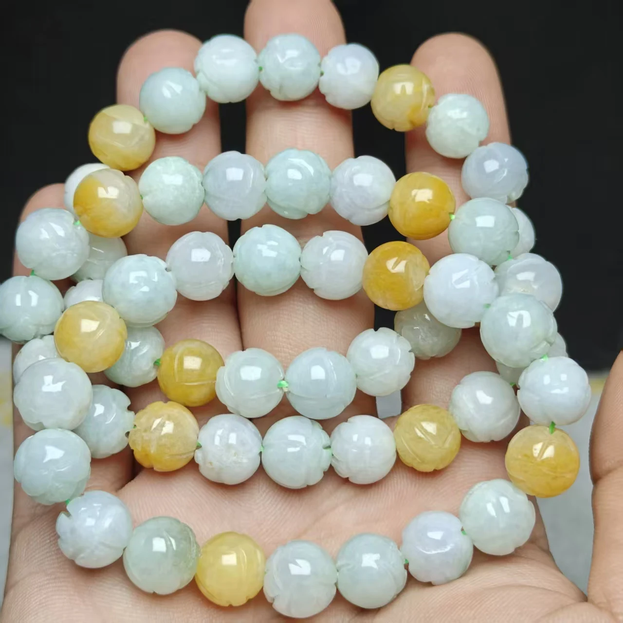 Xingyu Natürlicher AAA Burmesischer Jadeit Jade-Schnitz-Iotus-Perlen-Armband Glatter Schmuck Geheimnisvoller Edelstein-Geschenk – Detail 5