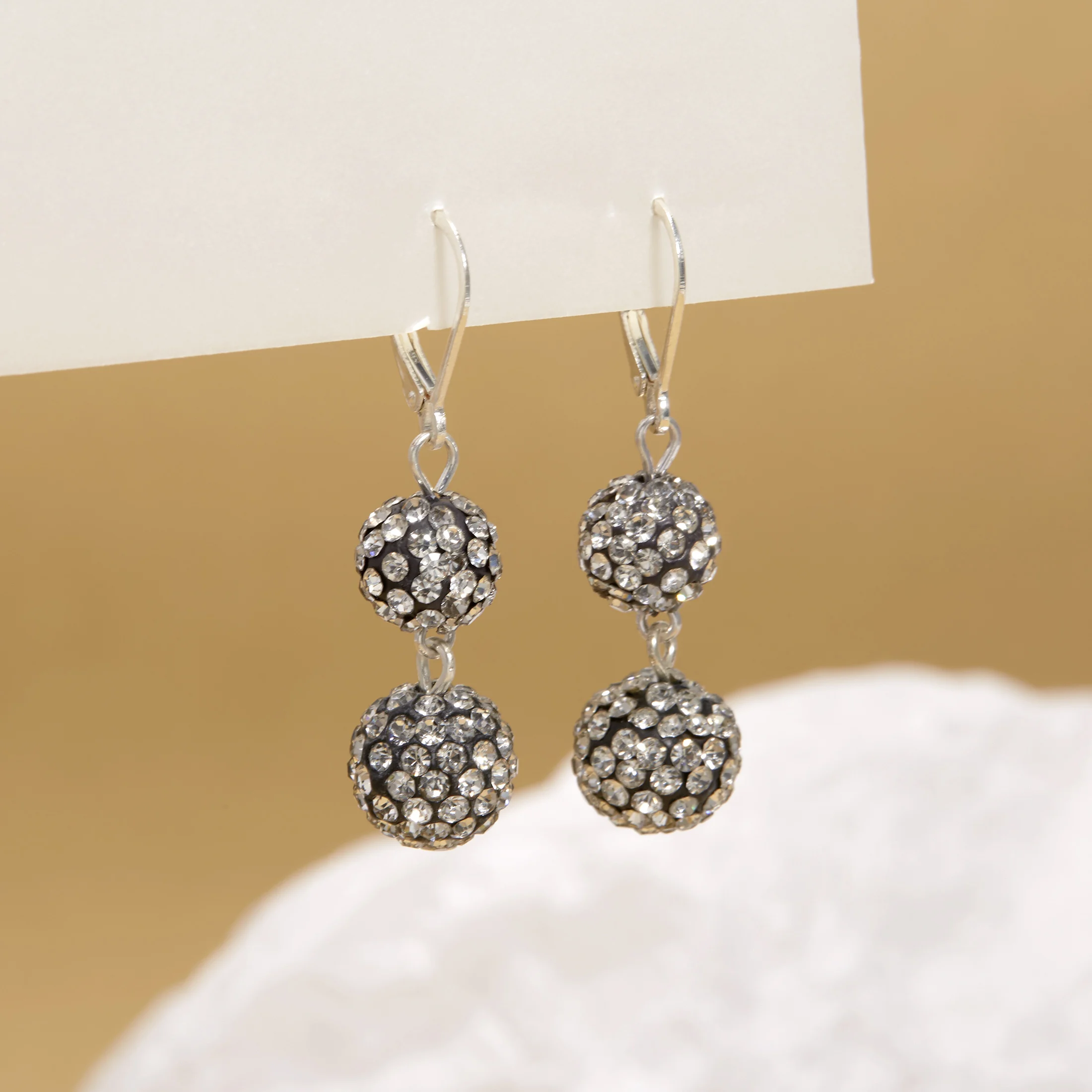 Silberne kubische Zirkonia-Kugel-Ohrhänger für Damen, Gothic-Schmuck, Geschenk