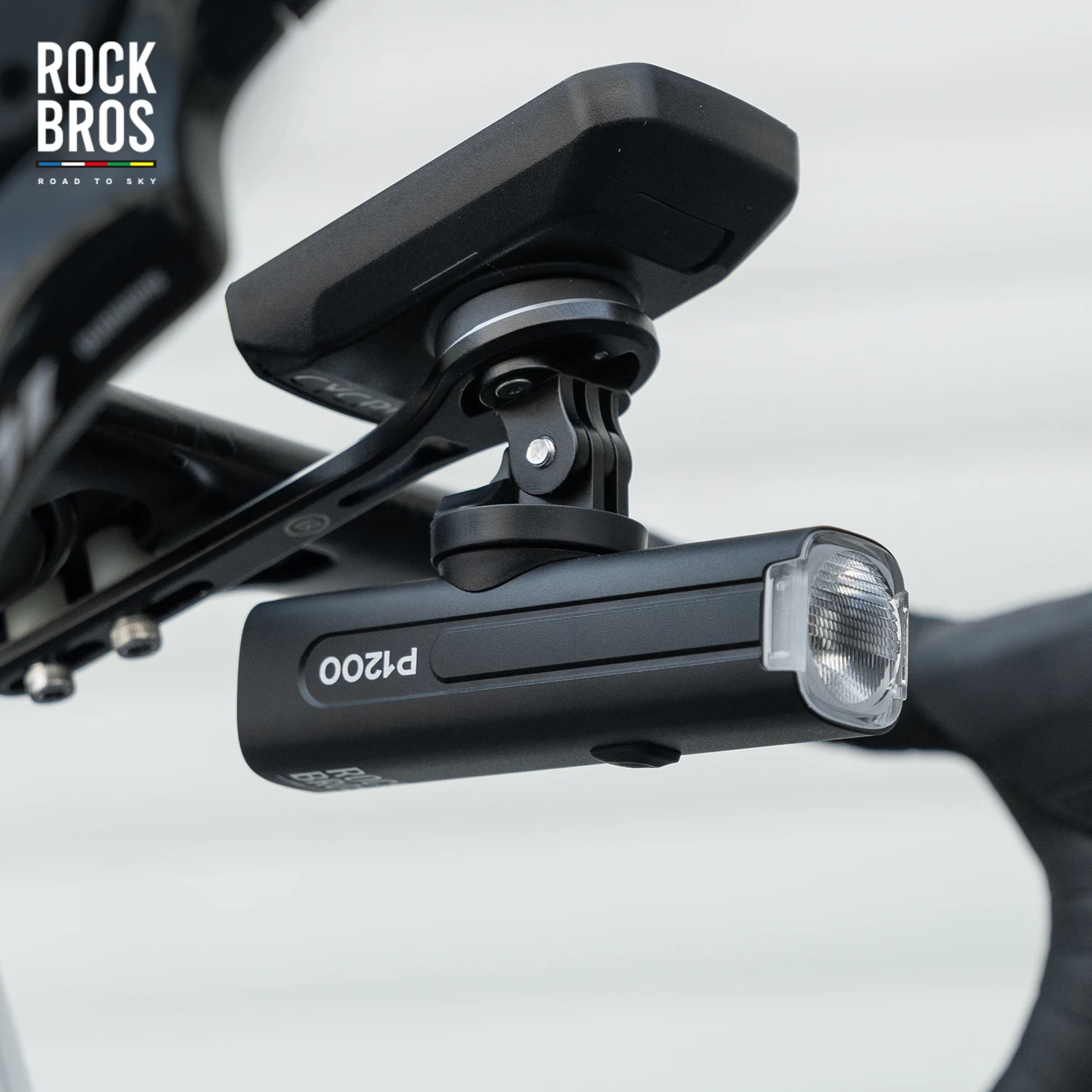 ROCKBROS ROAD TO SKY Bicycle Light 4900mAh Type-C Rechargeable Headlight Waterproof 6 Lighting Modes Adjustable lens Headlight