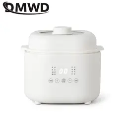 DMWD Electric Slow Cooker 1L Stew Pot 7 Menus Cooking Machine Porridge Casserole Soup Maker 24H Appointment Ceramic Liner 220V