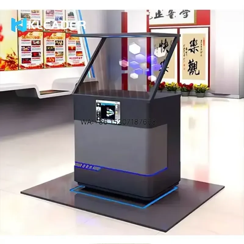 Wmwmnu 3D Holographic Pyramid Display Showcase Transparent Holographic Cabinet Box 180 Degree Pyramid Hologram Glass for