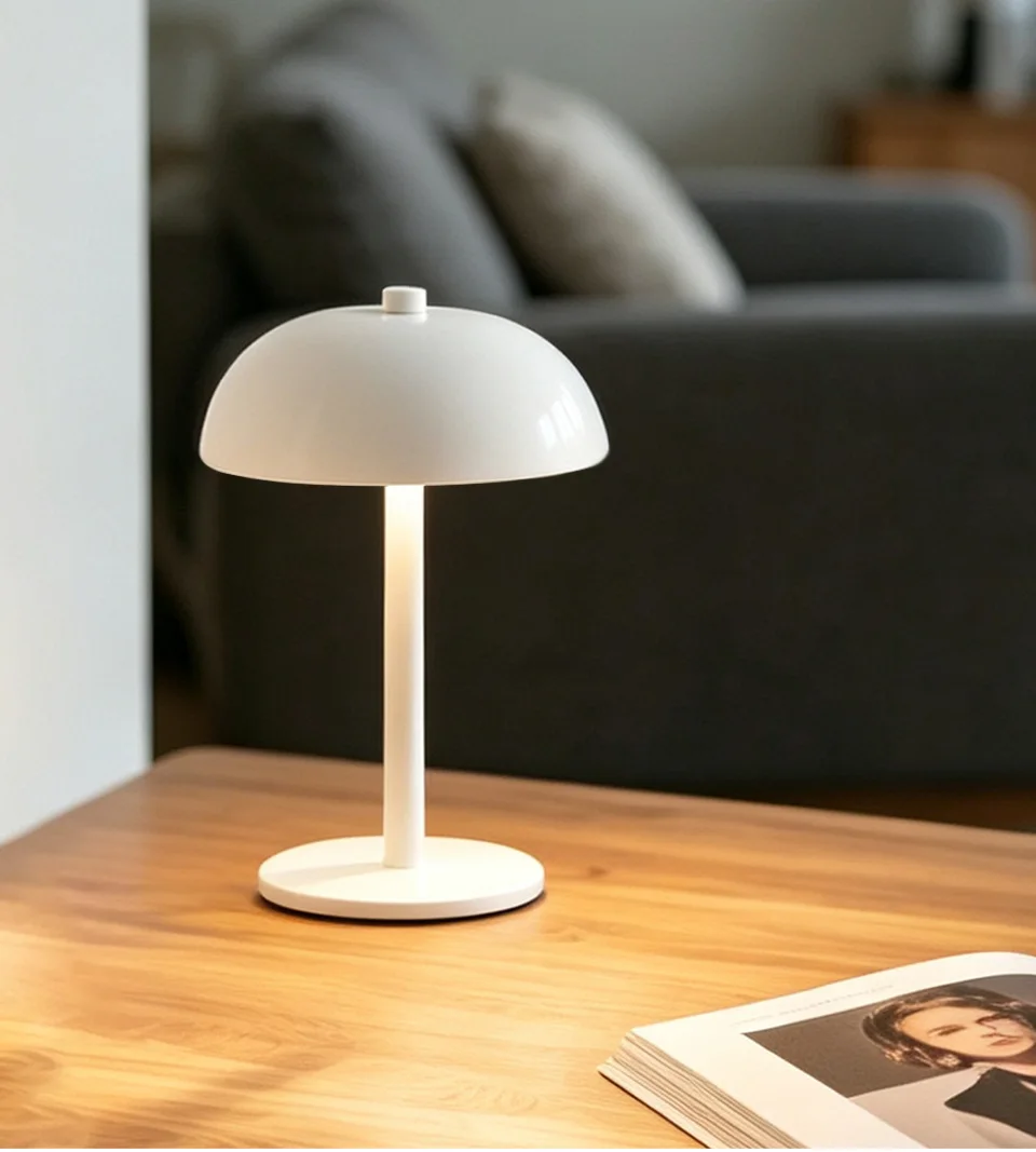 Cordless Mushroom Table Lamp Touch Control Dimmable LED Desk Light Rechargeable Bedroom Night Light Home Decor Gift