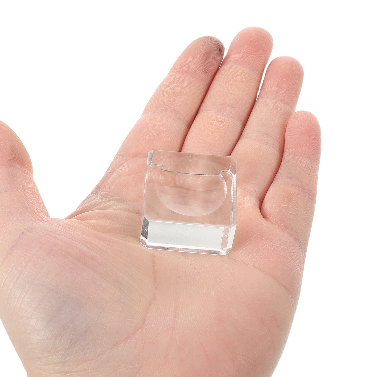 

6Pcs Square Crystal Display Stand 2.5 3 3.5cm Clear Transparent Base for Sphere Rock Snow Globe Home Office Decor Display