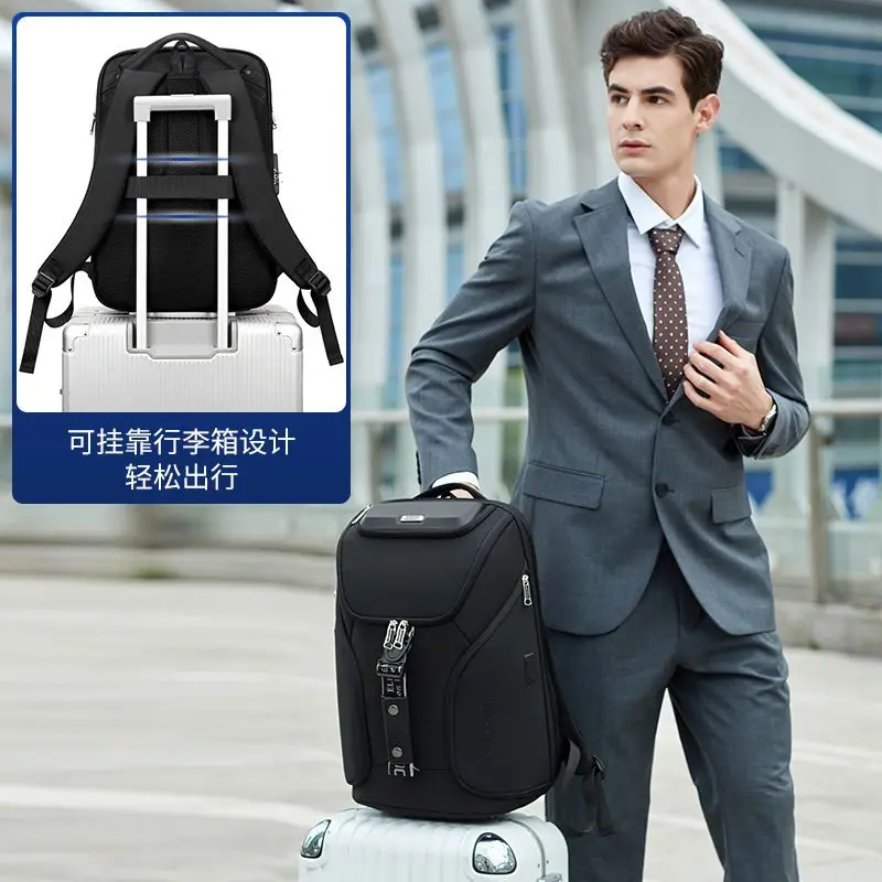 Multifuncional Mochila Laptop Empresarial para Homens, Mochilas Espaçosas de Viagem, Pacote de Carregamento USB de Alta Capacidade 18"